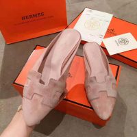 Hermes Women Roxane Mule Shoes Pink
