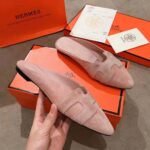 Hermes Women Roxane Mule Shoes Pink - Image 8
