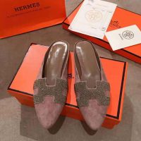 Hermes Women Roxane Mule Shoes Rose