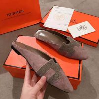 Hermes Women Roxane Mule Shoes Rose