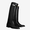 Hermes Women Shoes Jumping Boot in Box Calfskin-Black