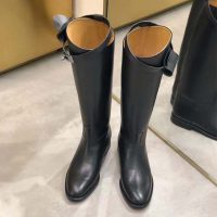 Hermes Women Shoes Jumping Boot in Box Calfskin-Black