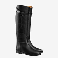 Hermes Women Shoes Jumping Boot in Calfskin-Black