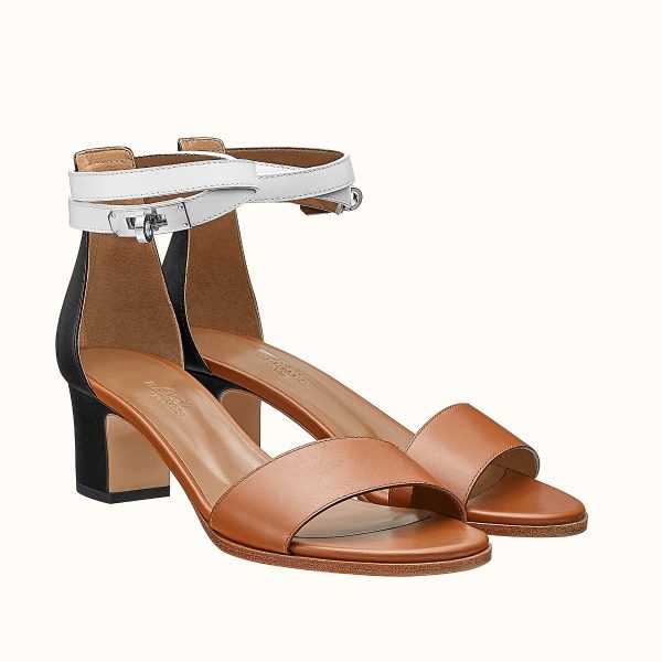 Hermes Women Shoes Manege Sandal 5.1 cm Heel-Brownl 5.1 cm Heel-Brown (2)