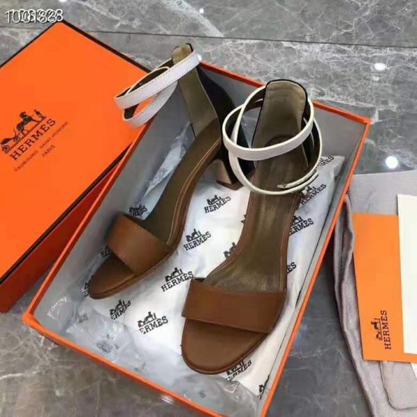 Hermes Women Shoes Manege Sandal 5.1 cm Heel-Brown (3)