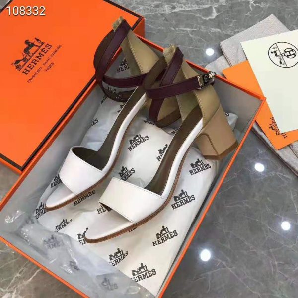 Hermes Women Shoes Manege Sandal 5.1 cm Heel-White (4)