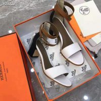 Hermes Women Shoes Manege Sandal 5.1 cm Heel-White