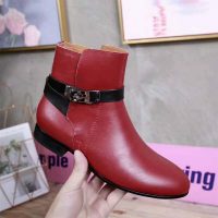 Hermes Women Shoes Neo Ankle Boot-Maroon