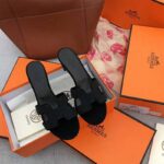 Hermes Women Shoes Oasis Sandal 50mm Heel-Black - Image 5