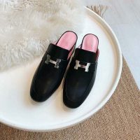 Hermes Women Shoes Paradis Mule 40mm Heel-Black