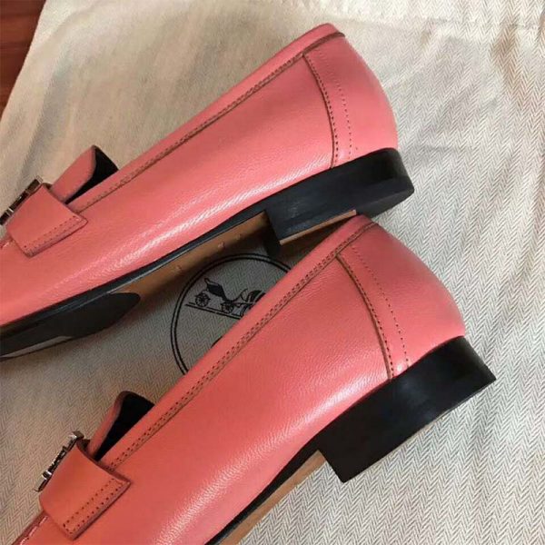 Hermes Women Shoes Paris Loafer-Pink (2)