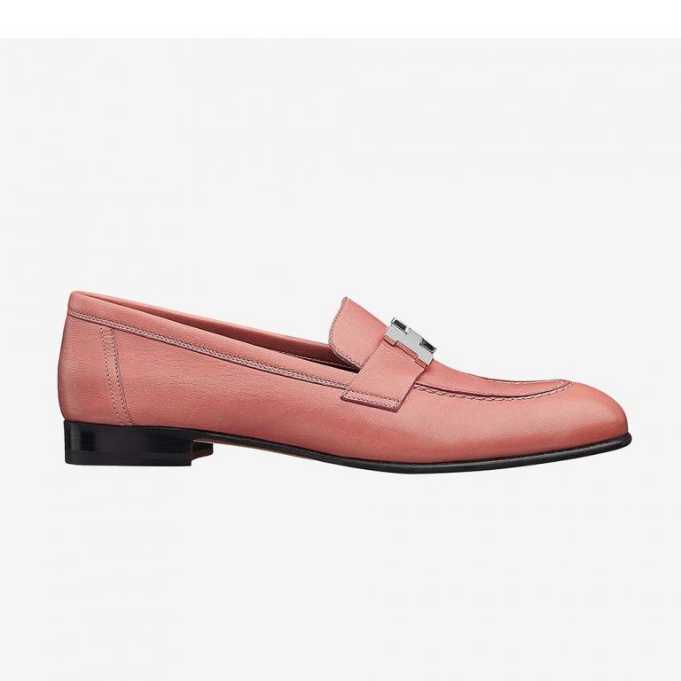 Hermes Women Shoes Paris Loafer-Pink - LULUX