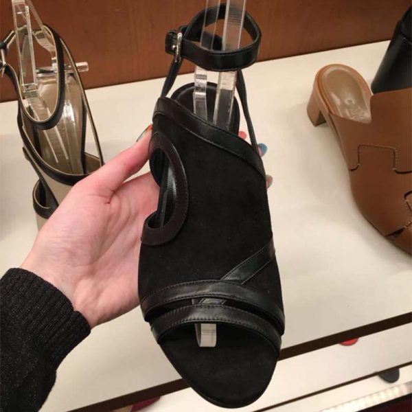 Hermes Women Shoes Rafaella Sandal 10.5cm Heel-Black (2)
