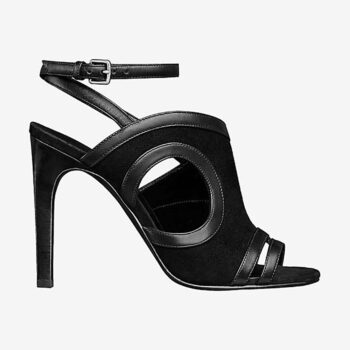 Chaussures Hermès pour femmes, sandale Rafaella, talon de 10,5 cm, noir