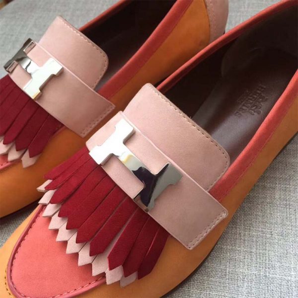 Hermes Women Shoes Royal Loafer-Pink (4)