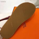 Hermes Women Tahiti Sandal Two-Tone Rubber Calfskin Straps-Red - Image 10