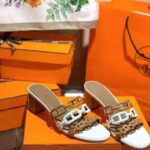 Hermes Women Tandem Sandal in Nappa Leather 5.1cm Heel-Brown - Image 6