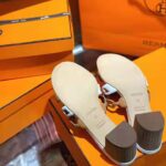 Hermes Women Tandem Sandal in Nappa Leather 5.1cm Heel-Brown - Image 10