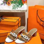 Hermes Women Tandem Sandal in Nappa Leather 5.1cm Heel-Brown - Image 7