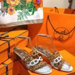 Hermes Women Tandem Sandal in Nappa Leather 5.1cm Heel-Brown - Image 5