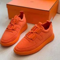 Hermes Women Team Sneaker Double-Sided Technical Mesh Elasticated Laces-Orange