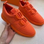 Hermes Women Team Sneaker Double-Sided Technical Mesh Elasticated Laces-Orange - immagine 7