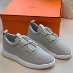 Hermes Women Team Sneaker Double-Sided Technical Mesh Elasticated Laces-White – Bild 3