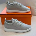 Hermes Women Team Sneaker Double-Sided Technical Mesh Elasticated Laces-White – Bild 2