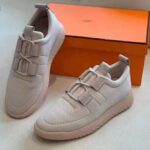 Hermes Women Team Sneaker Double-Sided Technical Mesh Elasticated Laces-White – Bild 4