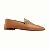 Hermes Women Time Loafer Goatskin with Detailed Openwork Hardware-Brown