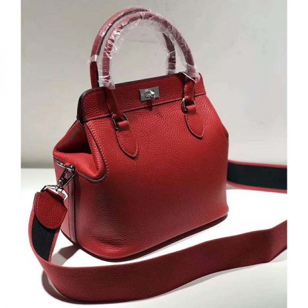 Hermes Women Toolbox 26 Bag in Calfskin Leather-Maroon (1)