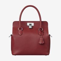 Hermes Women Toolbox 26 Bag in Calfskin Leather-Maroon