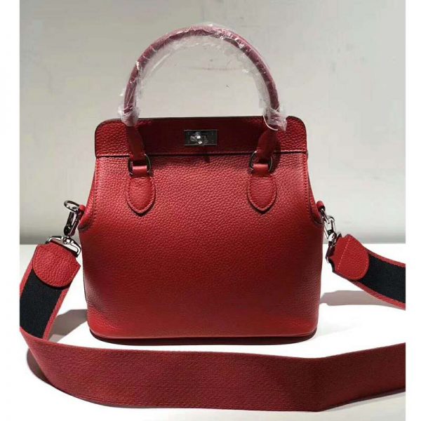 Hermes Women Toolbox 26 Bag in Calfskin Leather-Maroon (4)