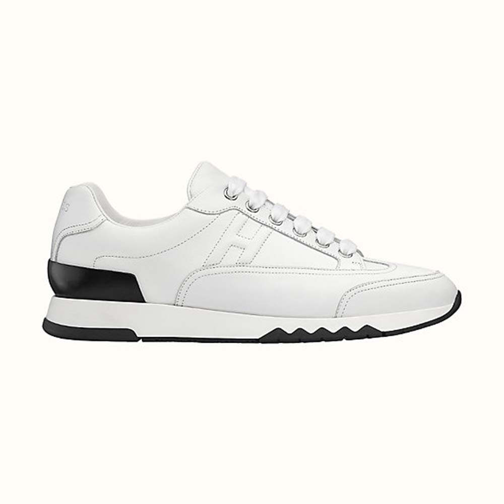 Hermes Women Trail Sneaker in Calfskin-White - LULUX