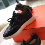 Hermes Women Turn Sneaker in Calfskin Saddle Stitch Detail-Black - immagine 10