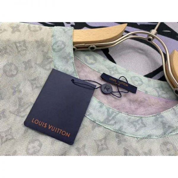 Louis Vuitton LV Men Monogram Tulle T-Shirt-Aqua (5)
