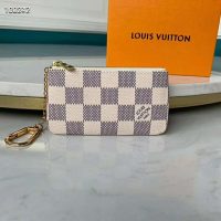 Louis Vuitton LV Unisex Key Pouch Damier Azur Canvas-Grey