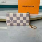 Louis Vuitton LV Unisex Key Pouch Damier Azur Canvas-Grey - Image 4