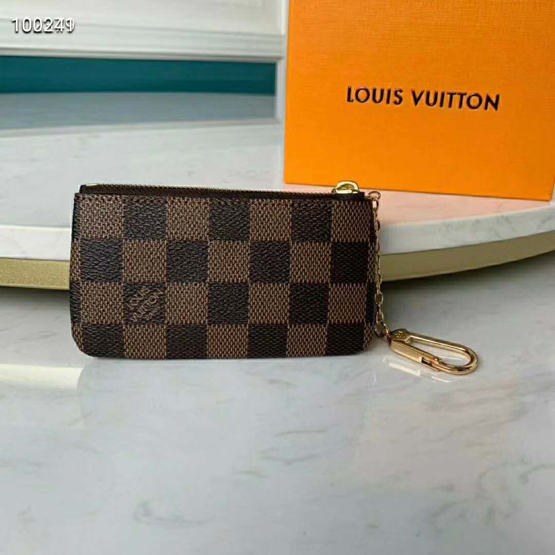 Louis Vuitton Key Pouch Damier Ebene in Coated Canvas with Gold-Tone - US