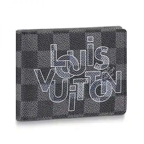 Louis Vuitton LV Unisex Multiple Wallet Damier Graphite Canvas-Grey