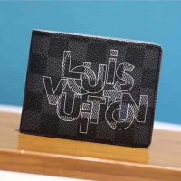 Louis Vuitton LV Unisex Multiple Wallet Damier Graphite Canvas-Grey