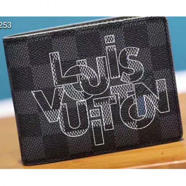Louis Vuitton LV Unisex Multiple Wallet Damier Graphite Canvas-Grey (7)
