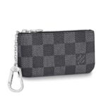Louis Vuitton LV Unisex Pochette Clé Key Pouch Damier Graphite Canvas