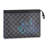 Louis Vuitton LV Pochette unisex Voyage MM Damier Graphite Canvas-Blu