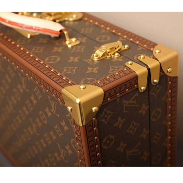 Louis Vuitton LV Unisex President Handbag in Monogram Canvas-Brown (9)
