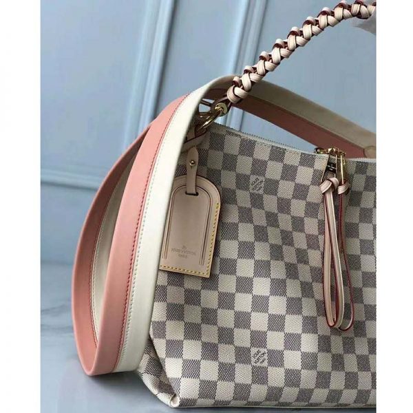 Louis Vuitton LV Women Beaubourg Hobo MM Damier Azur Coated Canvas - LULUX