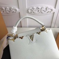 Louis Vuitton LV Women Capucines BB Handbag Taurillon Leather-White