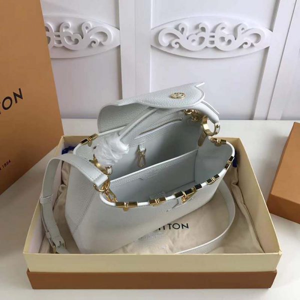 Louis Vuitton LV Women Capucines BB Handbag Taurillon Leather-White (4)