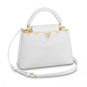 Louis Vuitton LV Women Capucines BB Handbag Taurillon Leather-White