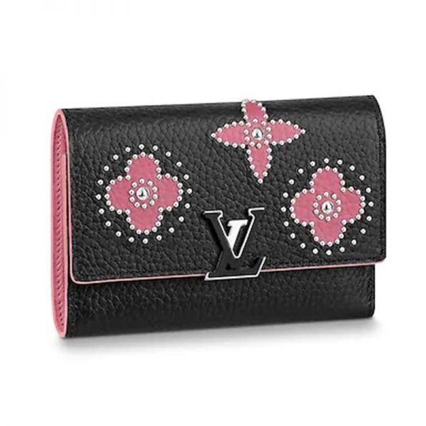 Louis Vuitton LV Women Capucines Compact Wallet Taurillon Leather-Pink